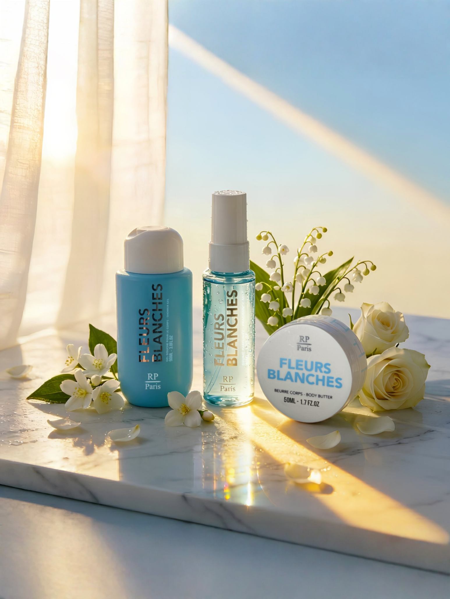 Travel Set Fleurs Blanches